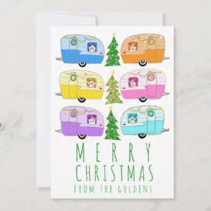 Cute Christmas Camper Vintage Trailer RV Digital Holiday Card
