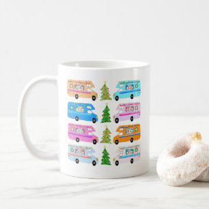 Cute Christmas Campers Vintage RV Motorhomes Coffee Mug