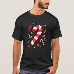 Cute Christmas Candy Cane Candy Xmas Costume Men W T-Shirt
