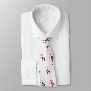 Cute Christmas Candy Cane Repeat Pattern Tie