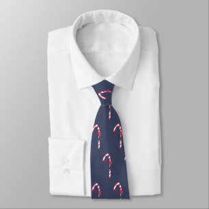 Cute Christmas Candy Cane Repeat Pattern Tie