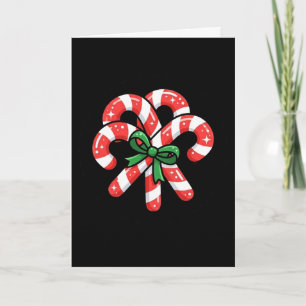 Cute Christmas Candy Canes Ornament Card