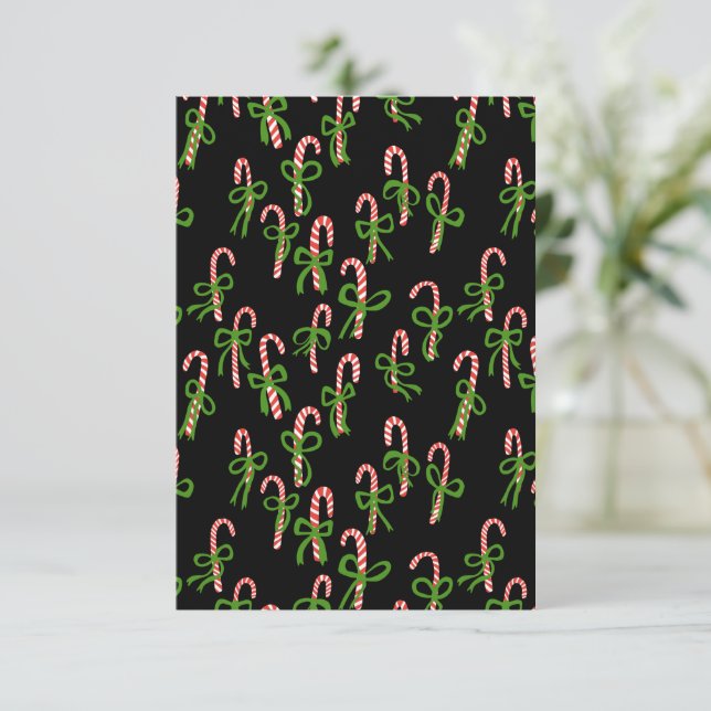 Cute Christmas Candy Canes Xmas Holiday Flat Card (Standing Front)