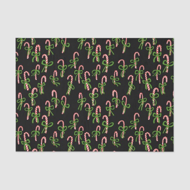 Cute Christmas Candy Canes Xmas Holiday Gift Tissue Paper (Front)