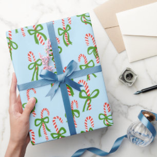 Cute Christmas Candy Canes Xmas Holiday Wrapping Paper