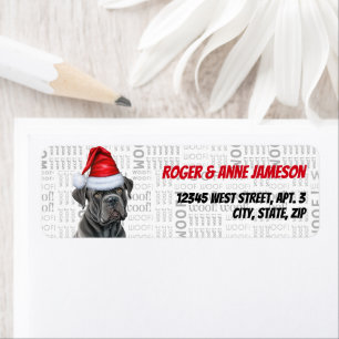 Cute Christmas Cane Corso Dog Return Address Return Address Label