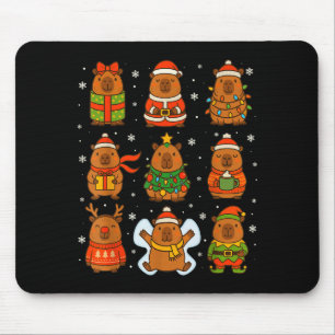 Cute Christmas Capybara Funny Family Xmas Men Wome Mouse Pad