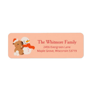 Cute Christmas Capybara Return Address Label