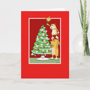 Cute Christmas card: Cat and Dog Holiday Card
