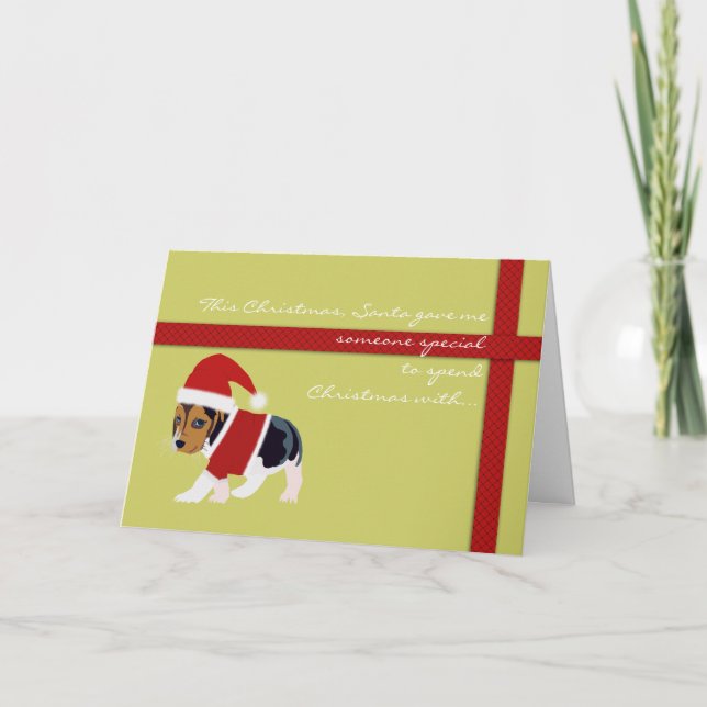 Cute Christmas Card (Dog) - Customisable (Front)
