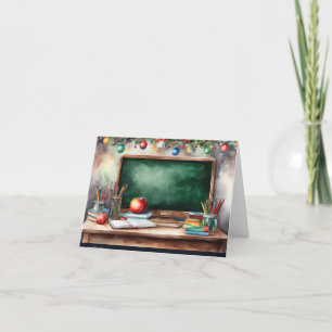Cute Christmas Card for Teachers Chalkboard 