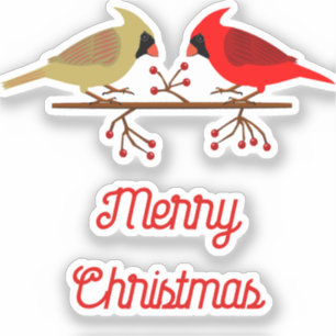 Cute Christmas Cardinals and Red Berries Custom