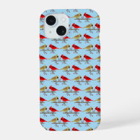 Cute Christmas Cardinals and Red Berries Patterned