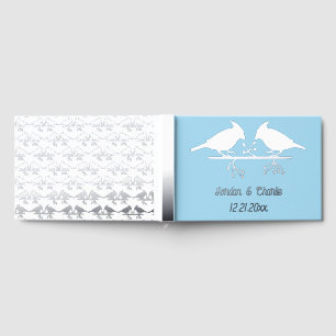 Cute Christmas Cardinals and Red Berries Wedding Guest Book