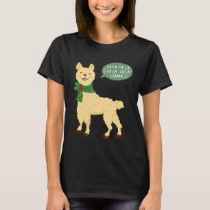 Cute Christmas Carol Singing Llama Holiday T-Shirt