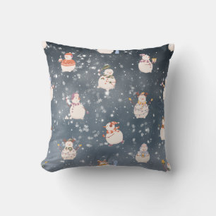 Cute Christmas Cartoon Snowman Cushion