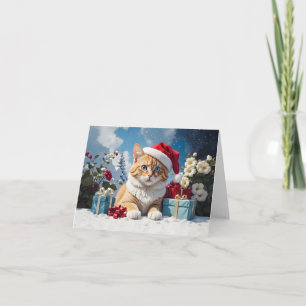 cute christmas cat card