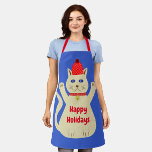 Cute Christmas Cat Custom Apron