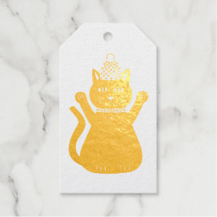 Cute Christmas Cat Custom Gift Tags