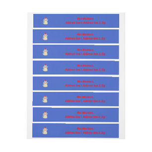 Cute Christmas Cat Custom Wraparound Address Label