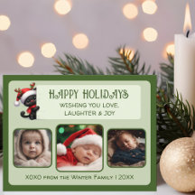 Cute Christmas Cat - Customisable Photo Postcard