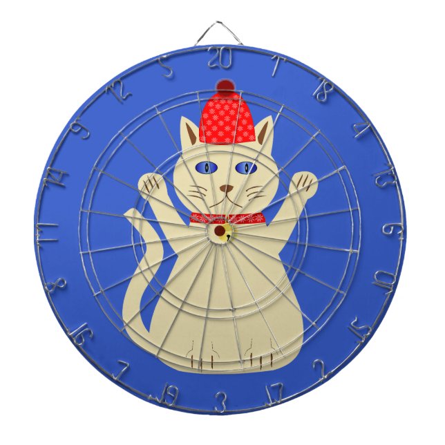 Cute Christmas Cat Dartboard (Front)