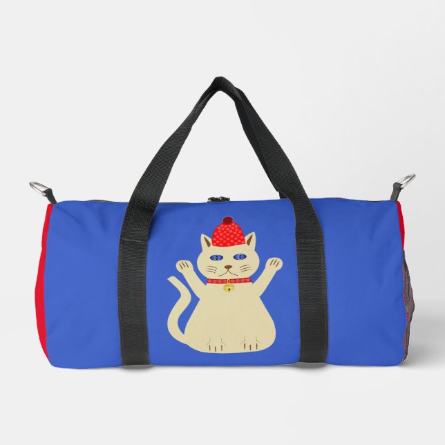 Cute Christmas Cat Duffle Bag (Front)