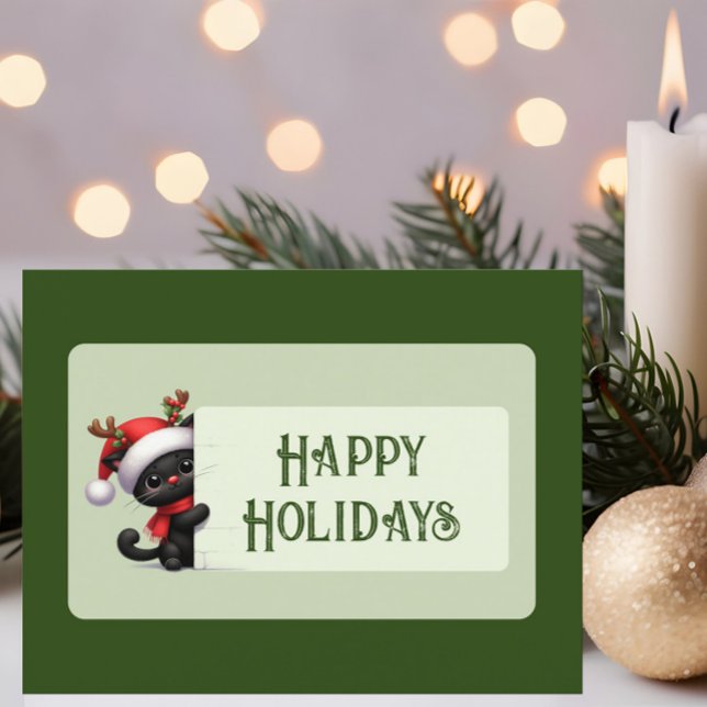 Cute Christmas Cat - Happy Holidays Postcard (Creator Uploaded)