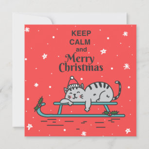 Cute Christmas Cat  Holiday Card