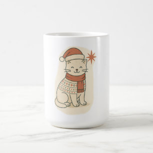 Cute Christmas Cat • Holiday Kitty in Sweater Coffee Mug