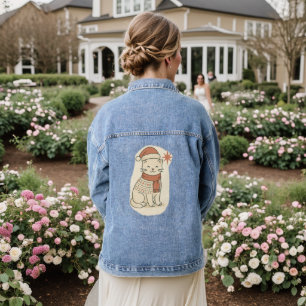 Cute Christmas Cat • Holiday Kitty in Sweater  Denim Jacket