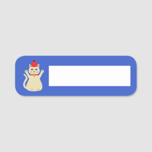 Cute Christmas Cat Name Tag