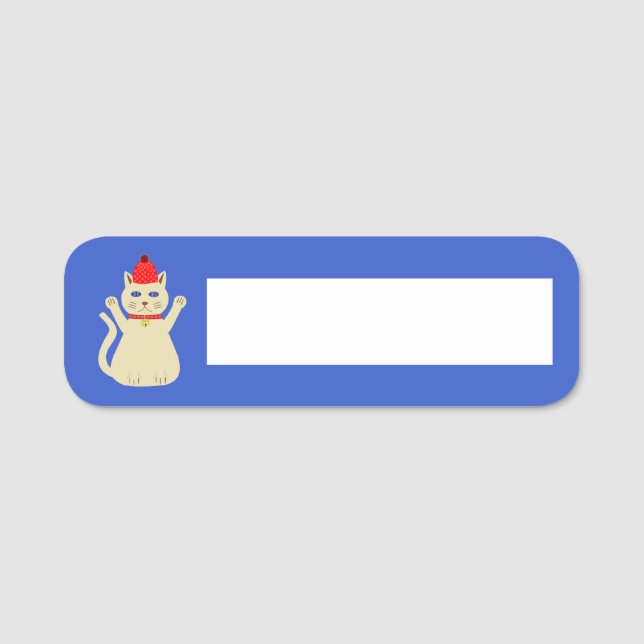 Cute Christmas Cat Name Tag (Front)