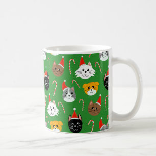 Cute Christmas Cat Patterned Coffee Mug