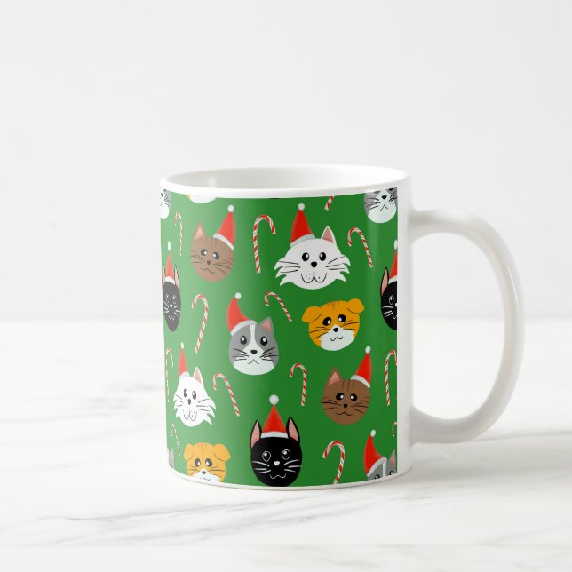 Cute Christmas Cat Patterned Coffee Mug (Right)