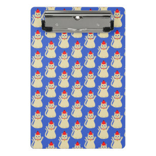 Cute Christmas Cat Patterned Mini Clipboard