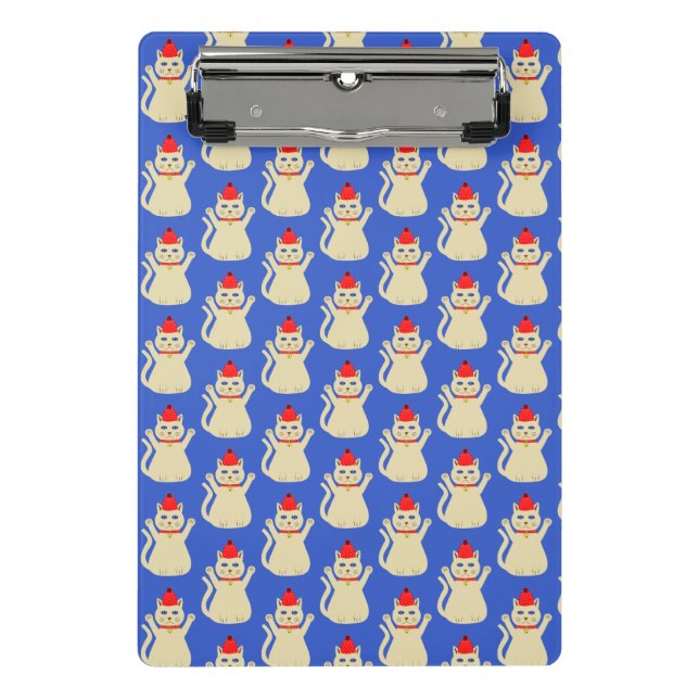 Cute Christmas Cat Patterned Mini Clipboard (Front)