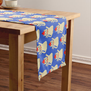 Cute Christmas Cat Patterned Short Table Runner