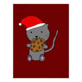 Cute Christmas Cat Poster