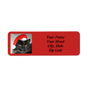 Cute Christmas Cat Return Address Label