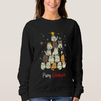 Cute Christmas Cat Sweatshirts For Cat Moms