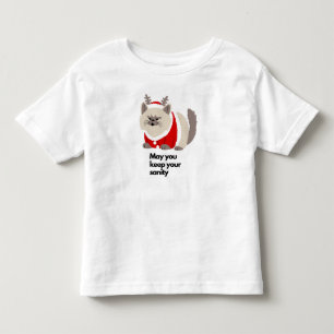 Cute Christmas Cat Toddler T-Shirt Holiday Gift