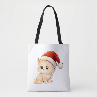 Cute Christmas Cat Tote Bag