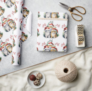 Cute Christmas Cat Wrapping Paper