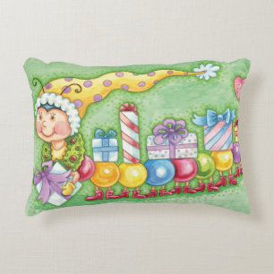 Cute Christmas Caterpillar Train with Presents Decorative Cushion