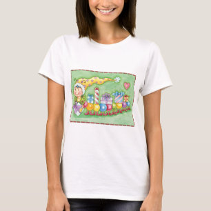 Cute Christmas Caterpillar Train with Presents T-Shirt