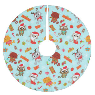 Cute Christmas Cats Brushed Polyester Tree Skirt