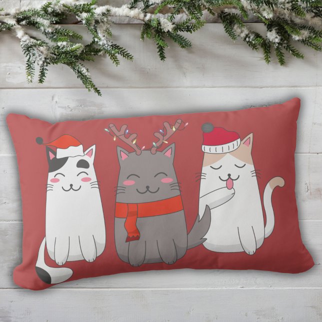 Cute Christmas Cats Custom Lumbar Cushion (Creator Uploaded)