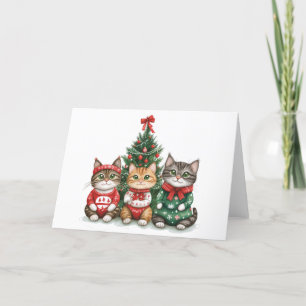 Cute Christmas Cats Holiday Card