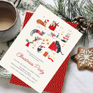 Cute Christmas Cats Holiday Party  Invitation
